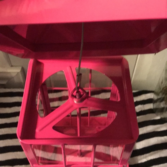 Fuschia Metal Lantern Bird Feeder - Picture 6 of 10